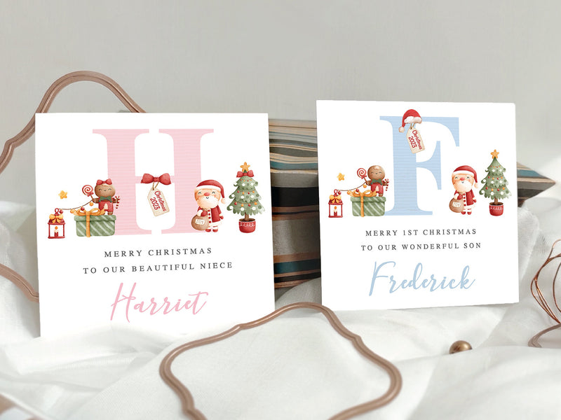 Personalised Christmas Card - Woman Relaxing With Coffee & Puppy, For Sister, Daughter, Granddaughter, Niece Or Friend