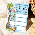 Personalised 1st Birthday Time Capsule Cards, Winnie The Pooh First Birthday Theme