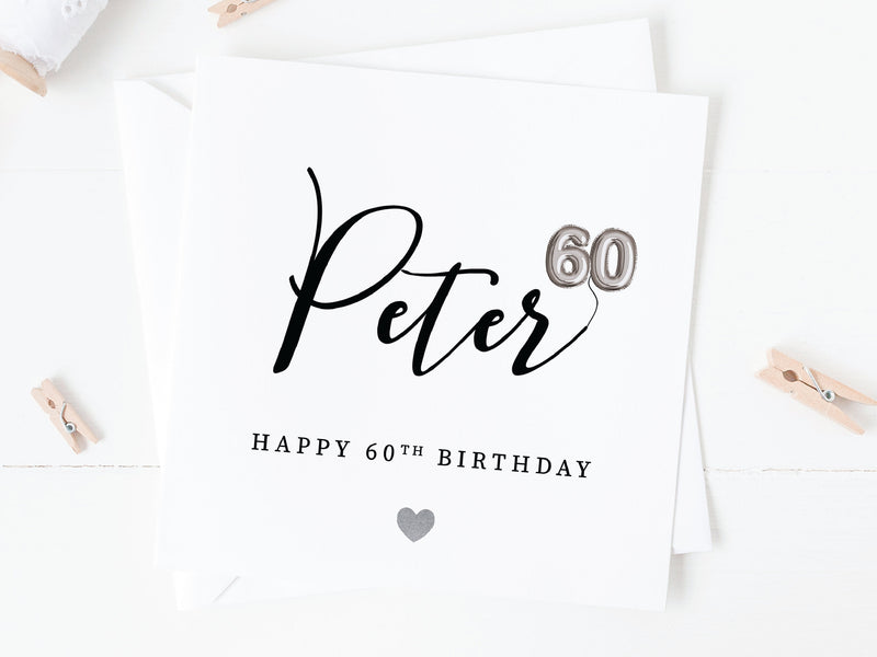Personalised 60th Birthday Card - Celebrate 60 Today with Custom Balloon Design - Special Milestone Sixty Greeting GG96