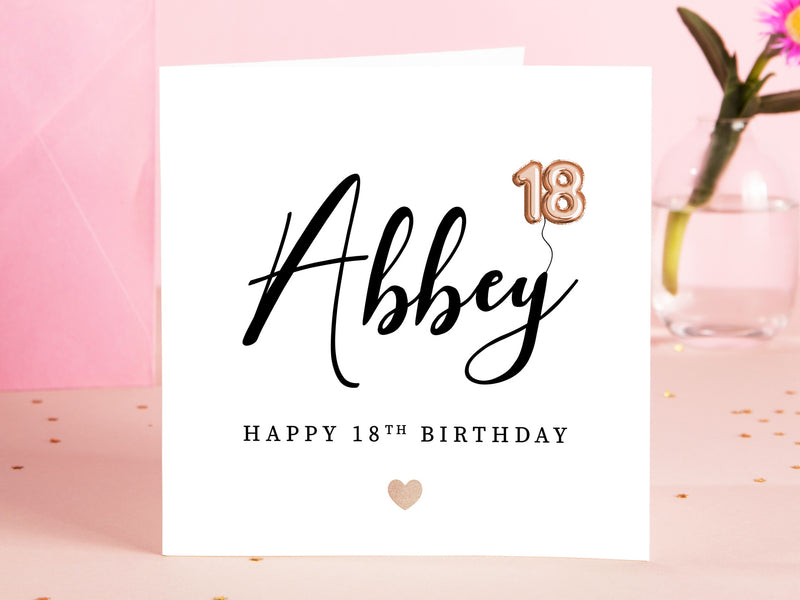 Personalised 18th Birthday Card - Celebrate 18 Today with Custom Balloon Design - Special Milestone Eighteenth Greeting