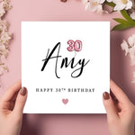 Personalised 30th Birthday Card - Celebrate 30 Today with Custom Balloon Design - Special Milestone Thirtieth Greeting