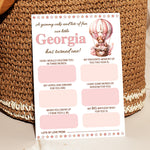 Personalised 1st Birthday Time Capsule Cards, Teddy Bear, Hot Air Balloon First Birthday Party