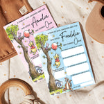 Personalised 1st Birthday Time Capsule Cards, Winnie The Pooh First Birthday Theme