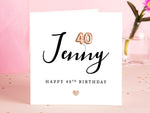 Personalised 40th Birthday Card - Celebrate 40 Today with Custom Balloon Design - Special Milestone Forty Greeting