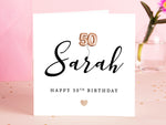 Personalised 50th Birthday Card - Happy 50 Today Celebration - Milestone Fifty Balloon Design - Unique 50th Birthday Keepsake - Customised Fiftieth Greeting GG103