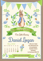Personalised Peter Rabbit Bunting Invites Boy