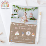 Personalised Peter Rabbit Vintage Girl Photo Invitations
