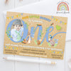 Personalised Kraft Peter Rabbit Photo 1st Birthday Invitations Blue