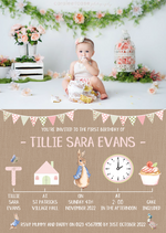 Peter Rabbit Girl Invites Timeline