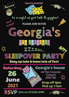 Personalised sleepover party invites