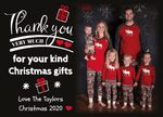 FLAT Custom Festive Christmas Thank You Cards, Christmas Thank You Cards Photo Design