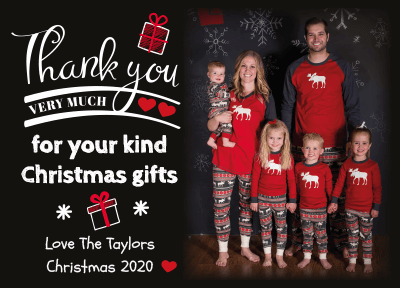 FLAT Custom Festive Christmas Thank You Cards, Christmas Thank You Cards Photo Design