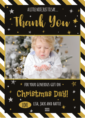FLAT Holiday Thank You Cards Personalised With Photos And Envelopes