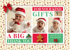 FOLDED Editable Christmas Thank You Cards, Personalised Christmas Thank You Cards