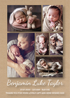 Personalised Vintage Photo Birth Announcement Cards Baby Boy Kraft Thank You Cards