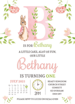 Personalised Peter Rabbit Girl Invites
