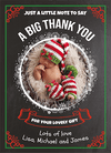 FOLDED Upload Photo Christmas Thank You Cards, Photo Personalised Thank You Cards
