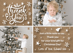FLAT Christmas Personalised Photo Thank You Cards, Xmas Thank You Cards from Pets