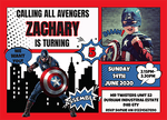 Personalised Captain America Photo Invites