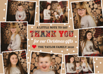 FLAT Xmas Thank You Cards From Children, Christmas Photo Thank You Cards