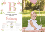 Personalised Girl Photo 1st Birthday Invites