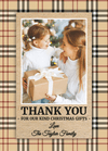 FOLDED Custom Family Christmas Thank You Cards, Christmas Thank You Card Pack