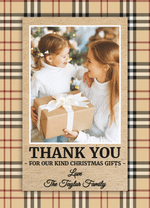 FOLDED Custom Family Christmas Thank You Cards, Christmas Thank You Card Pack