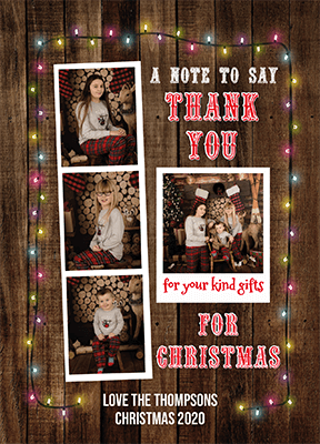 FOLDED Family Christmas Thank You Cards Editable