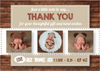 FLAT Wood Effect Baby Boy Thank You Card