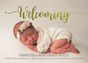 FLAT Welcoming Baby Girl Thank You Cards