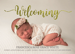 FLAT Welcoming Baby Girl Thank You Cards