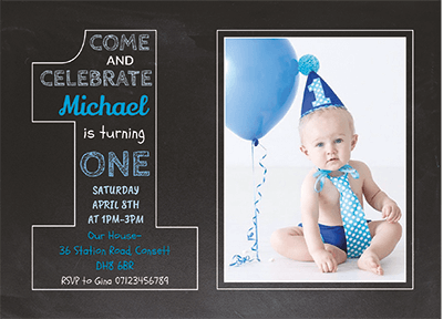 Chalkboard boy invites