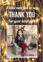 FLAT Personalised Christmas Thank You Card, Thank You Message with Photo