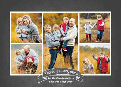 FLAT Custom Christmas Thank You Cards, Personalised Thank You For My Gift Card