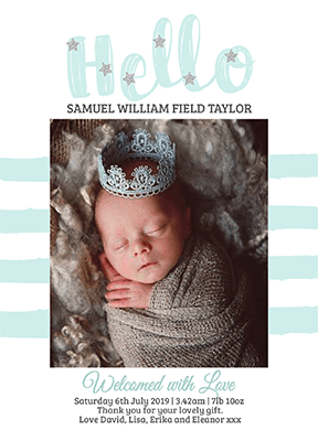 FOLDED Custom Baby Boy Thank You Cards with Your Own Image | Personal Moments | Order Now