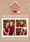 FOLDED Christmas Thank You Photo Cards, Picture Holiday Thank You Cards