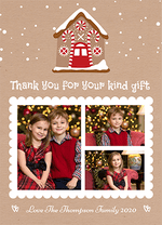 FOLDED Christmas Thank You Photo Cards, Picture Holiday Thank You Cards