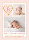 FLAT Custom Baby Girl Thank You Cards with Personalised Photos - Fast Shipping