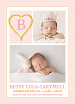 FLAT Custom Baby Girl Thank You Cards with Personalised Photos - Fast Shipping