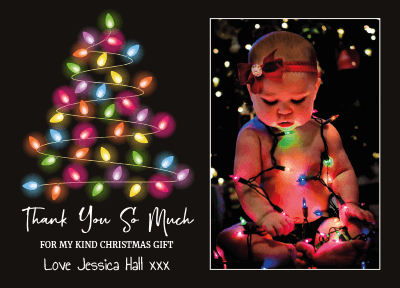FOLDED Personalised Christmas Thank You Cards, Editable Christmas Thank You Cards