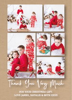 FOLDED Xmas Thank You Cards From Children, Personalised Photo Christmas Thank You Cards