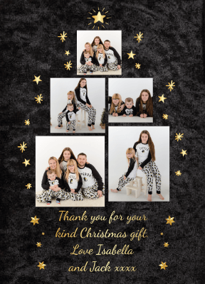 FOLDED Family Photo Christmas Thank You Cards, Personalised Christmas Gift Thank You Cards