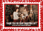 FLAT Special Family Christmas Thank You Cards, Creative Christmas Thank You Cards