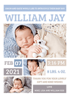 FOLDED Blue Banner Baby Boy Thank You Cards