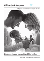 Baby Boy classy black and white thank you card 