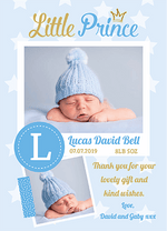 FOLDED Design Your Own Baby Boy Thank You Cards with Personal Moments | Personalize with Photos
