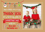FLAT Personalised Christmas Photo Thanks, Xmas Thank You Cards