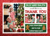 FOLDED Custom Festive Christmas Thank You Card, Family Christmas Thank You Cards Personalised