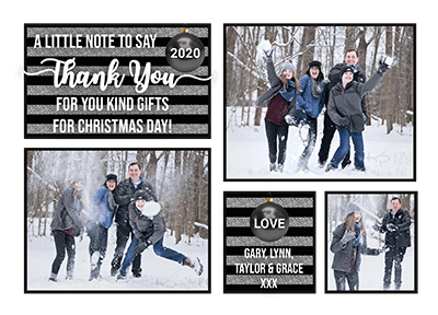 FOLDED Photo Collage Christmas Thank You Cards, Dog Photo Christmas Thank You Cards