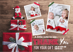 FOLDED Christmas Thank You Cards With Personalised Photo + Envelopes